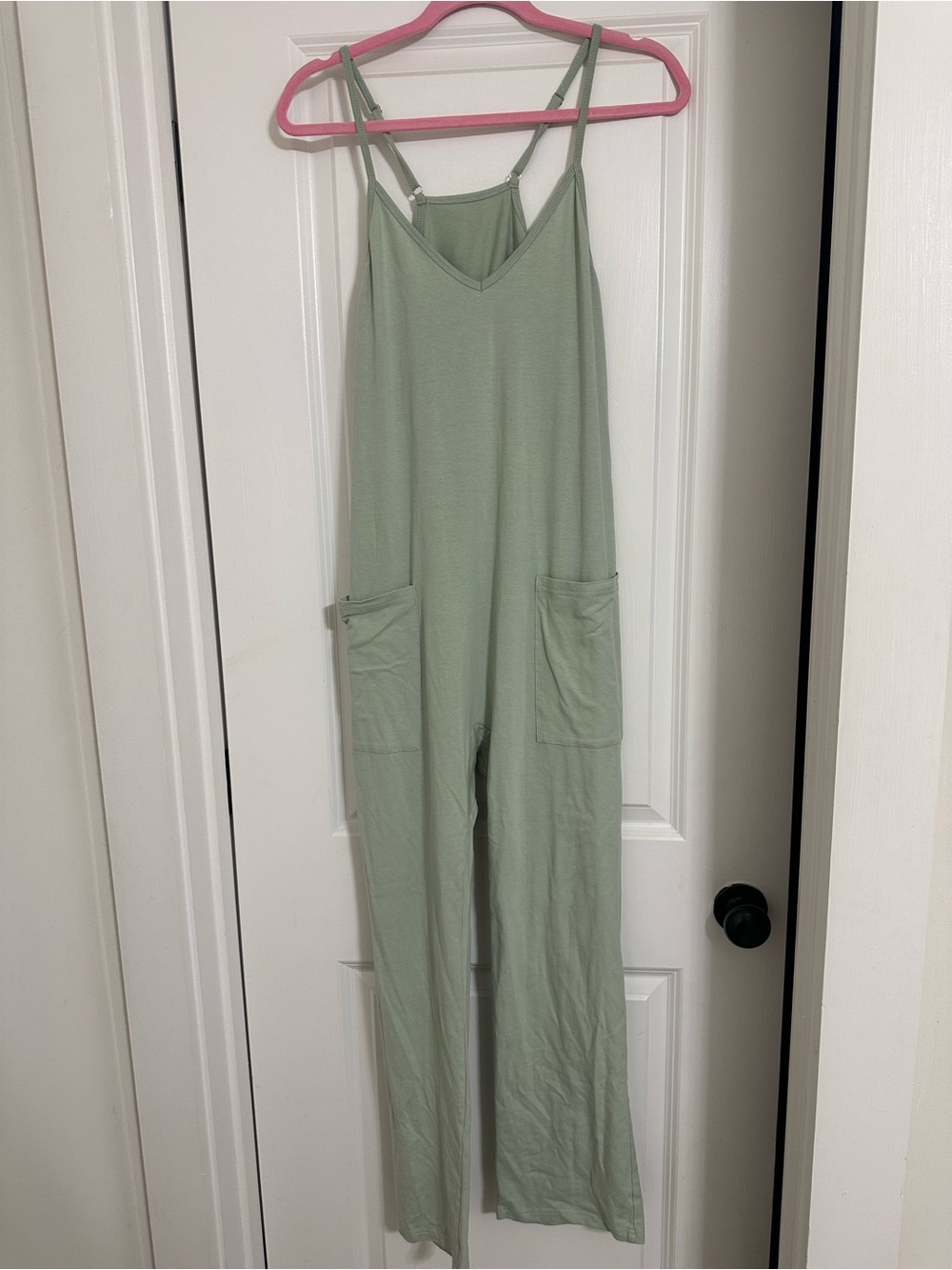 Light Green Women's Wide-Leg Jumpsuit with Pockets